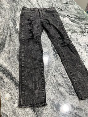 April Jeans, black acid washed effect